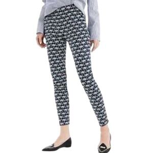 J.CREW MARTIE ELEPHANT PRINT SLIM CROP PANTS.